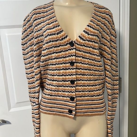 A.L.C. Rebekah striped ribbed wool-blend cardigan - Picture 7 of 16